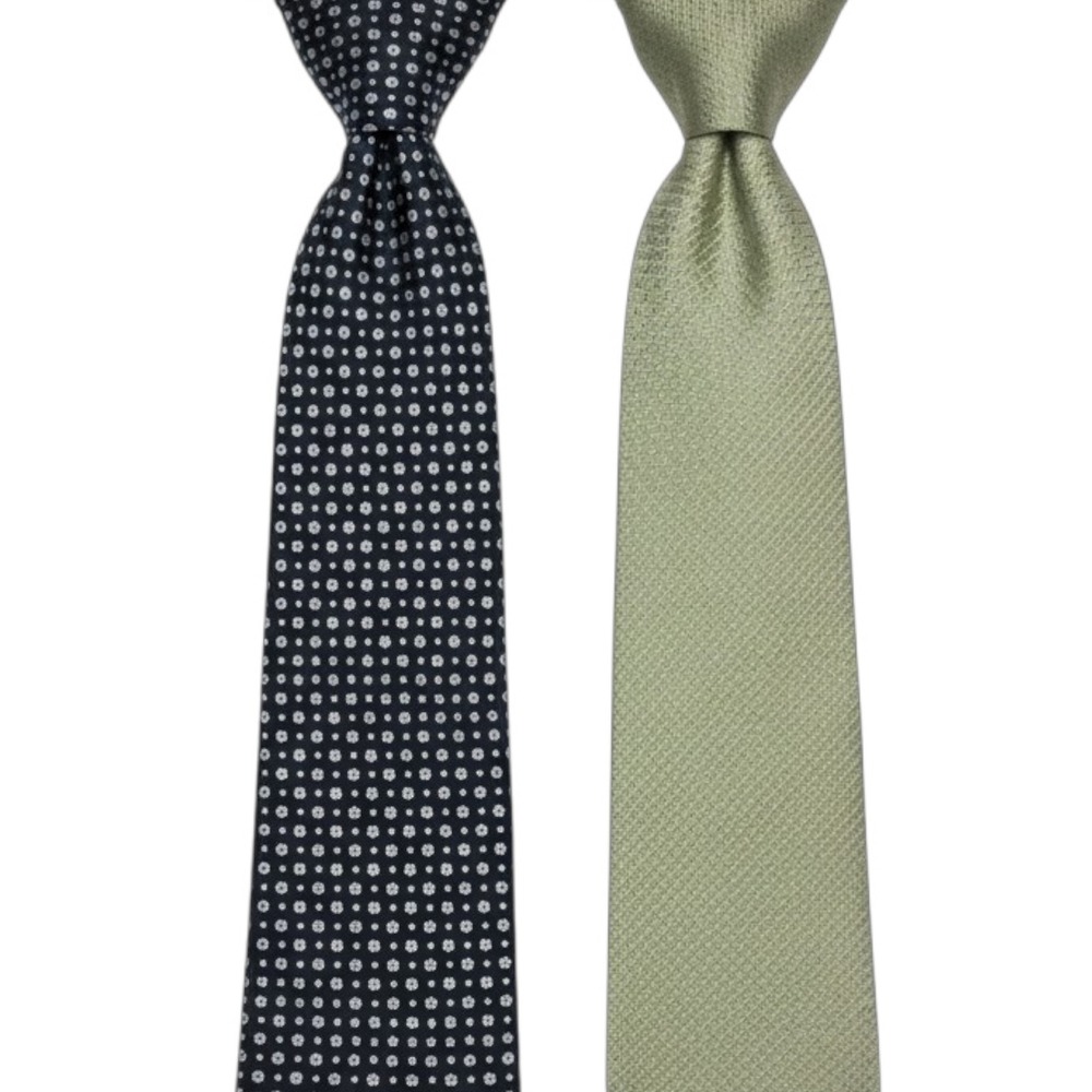 Banana Republic Necktie Mens OS Blue Green Silk Made in Italy Lot‎ of 2 Ties